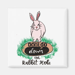 Dont Go Down The Rabbit Hole Womens Red Magnet