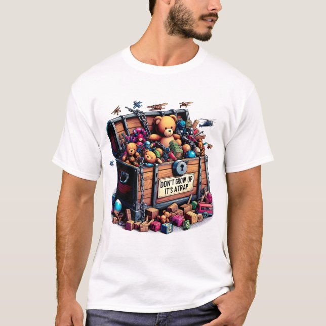 "Don't Grow Up: It's a Trap" T-Shirt (Front)