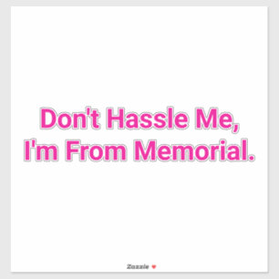 Don't Hassle Me I'm Memorial Hankamer Artjunkhaus