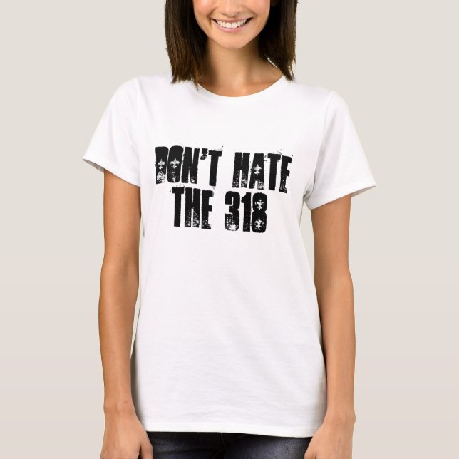 Don't Hate the 318 Ladies Fitted Spaghetti Top (Front)