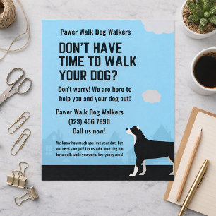 Don't Have Time To Walk Your Dog Walker blue Flyer