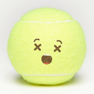 Don't Hit Me! Kawaii Cute Emoticon Emoji Tennis Balls