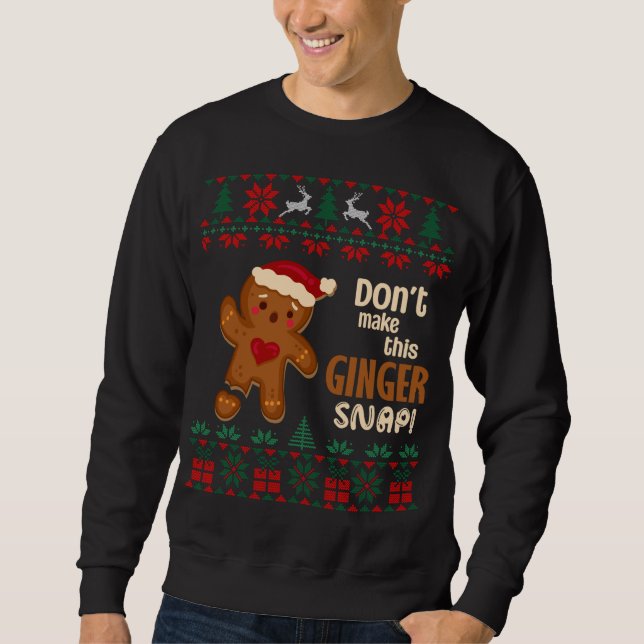 Don't Hog The Nog Eggnog Ugly Xmas Christmas Sweat Sweatshirt (Front)