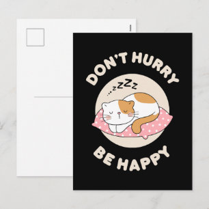 Don't hurry be happy holiday postcard