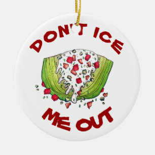 DON'T ICE ME OUT Funny Iceberg Lettuce Wedge Salad Ceramic Tree Decoration