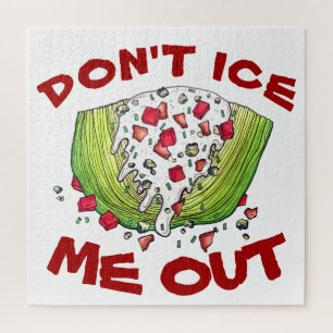 DON'T ICE ME OUT Funny Iceberg Lettuce Wedge Salad Jigsaw Puzzle
