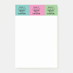 "Don't Judge a Book by Its Cover" Coloured Post-it Notes