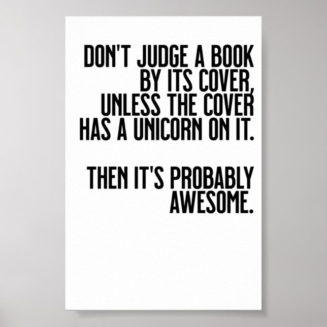 Don't judge a book poster (Front)