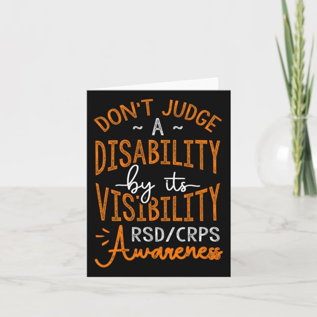 Don't Judge A Disability Rsd Crps Awareness  Card (Front)
