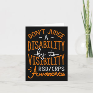 Don't Judge A Disability Rsd Crps Awareness Card