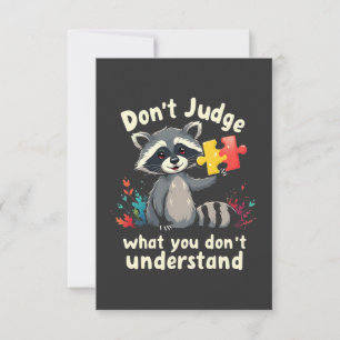 Don't Judge What You Don't Understand Autism Thank You Card