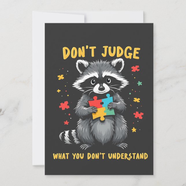 Don't Judge What You Don't Understand Racoon Invitation (Front)