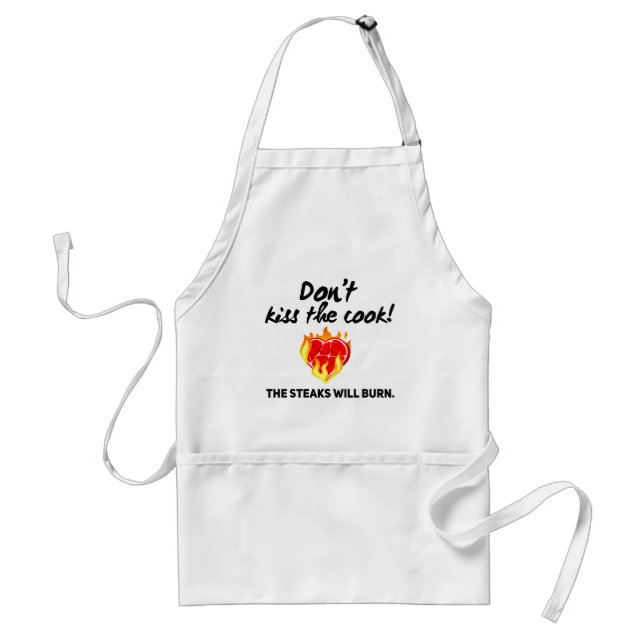 Don't Kiss the Cook Grillmaster Love Steaks BBQ Standard Apron (Front)