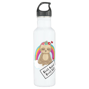Don't Know Don't Care Text - Cute Meditating Sloth 710 Ml Water Bottle