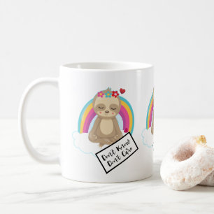 Don't Know Don't Care Text - Cute Meditating Sloth Coffee Mug