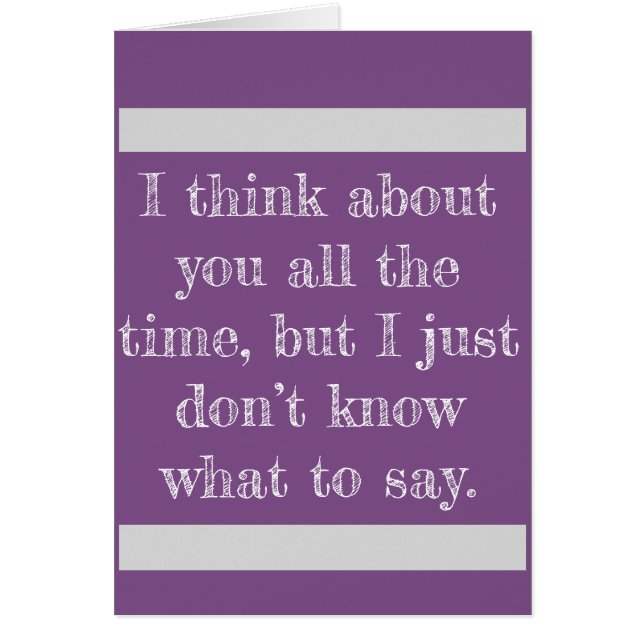"Don't know what to say" Card (Front)