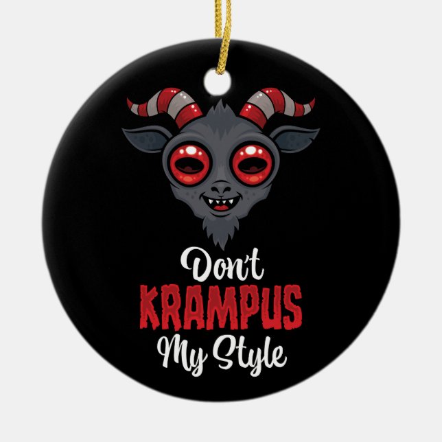 Don't Krampus My Style Ceramic Tree Decoration (Front)