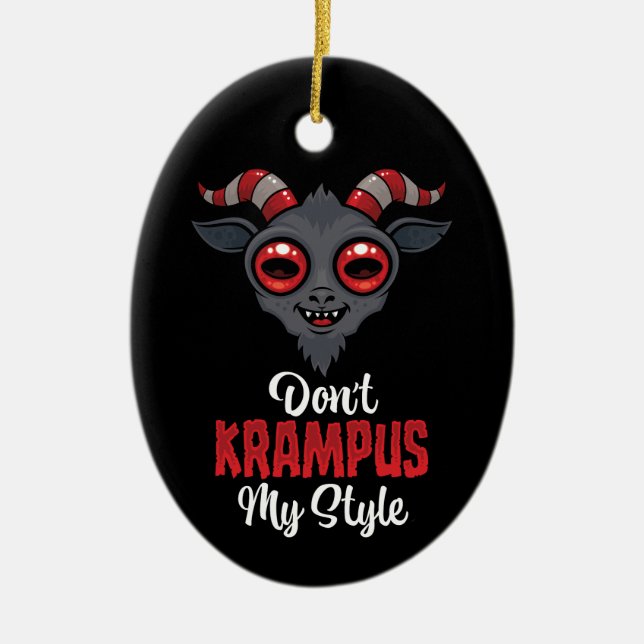 Don't Krampus My Style Ceramic Tree Decoration (Front)