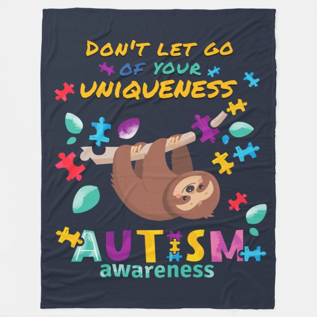 Don't Let Go of Your Uniqueness Colourful Keepsake Fleece Blanket (Front)