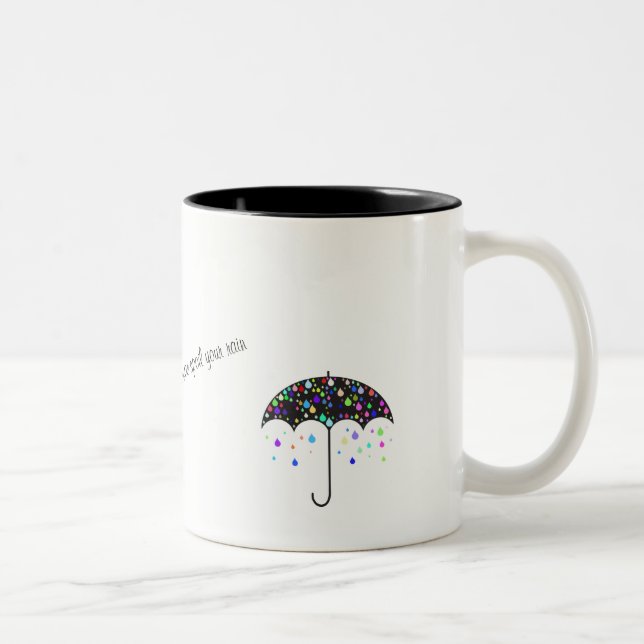 "Don't let the sunshine spoil your rain" quote Mug (Right)