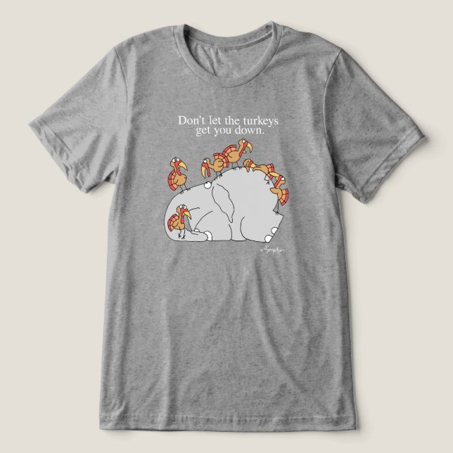 DON'T LET THE TURKEYS GET YOU DOWN Tri-Blend SHIRT (Design Front)