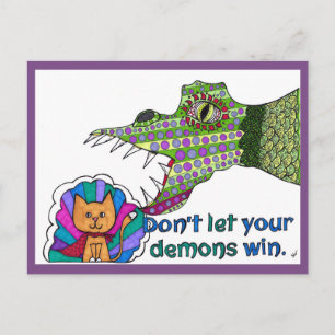 Don't let your demons win! Postcard