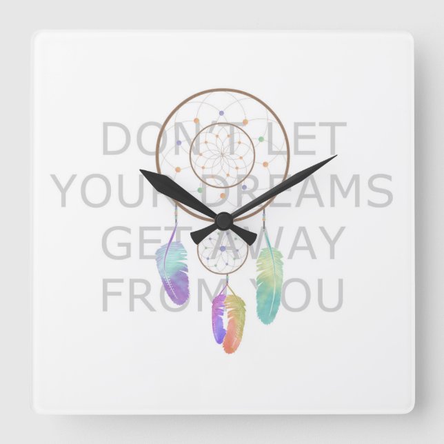 Don't Let Your Dreams Get Away From You Square Wall Clock (Front)