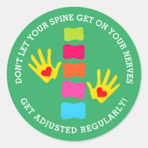 Don't Let Your Spine Get On Your Nerves Chiro Classic Round Sticker