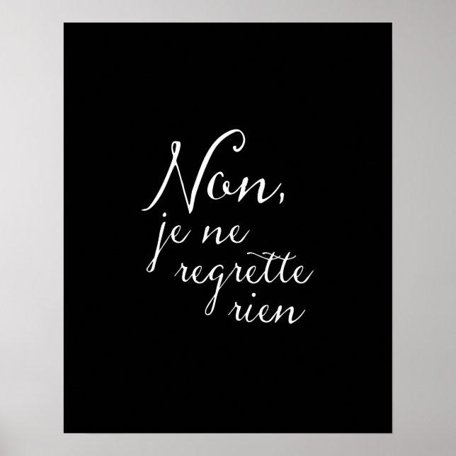 Don't Look Back - No Regrets French Inspirational Poster (Front)