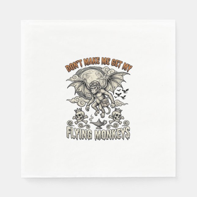 Dont Make Me Get Flying Monkeys Halloween Moon Sku Napkin (Front)