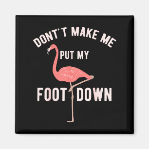 Don't Make Me Put My Foot Down Funny Flamingo Magnet