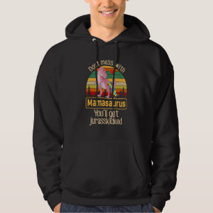 Don't Mess With Mamasaurus Autism Mum Vintage Moth Hoodie