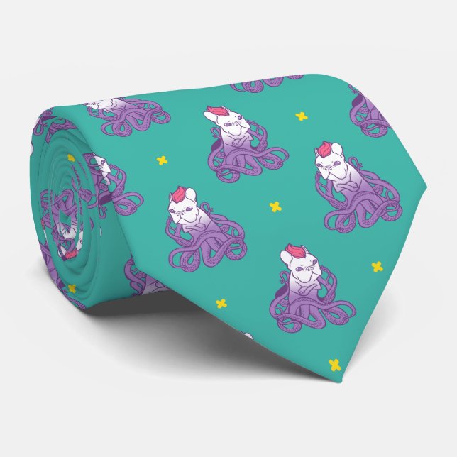 Don't Mess With Me Frenchie Design Tie (Rolled)