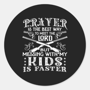 Don't Mess With My Kids! Mom  Classic Round Sticker