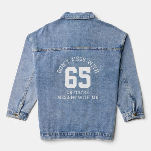 Don't Mess with Player Number Mom Threat Denim Jacket