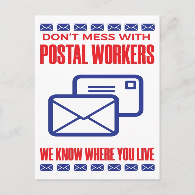 Don't Mess With Postal Worker Funny Mail Carrier T Postcard (Front)