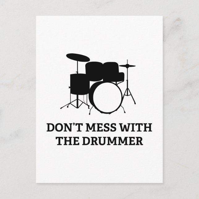 Don't Mess With The Drummer Postcard (Front)