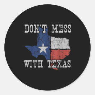 Don't Mess With Vintage Texas Longhorn Lone Star S Classic Round Sticker