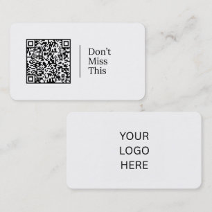 Don't Miss This   Customisable QR code & Logo  Business Card
