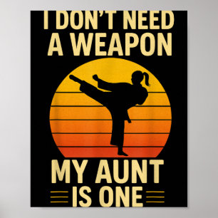 Dont Need a Weapon Taekwondo Aunt is One Retro Poster