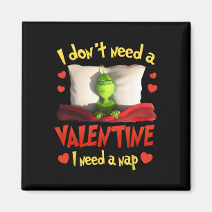 Dont Need Valentine Need Nap Sleeping Heart Loving Magnet
