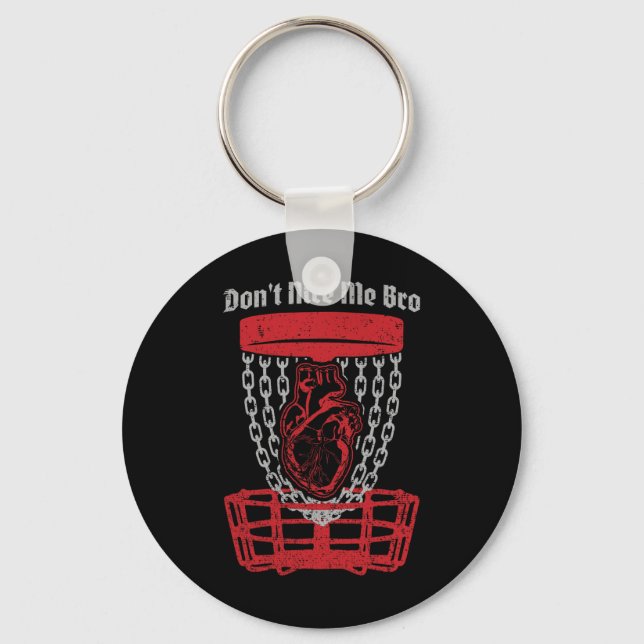 Don't Nice Me Bro Disc Golf Player Sket Anatomical Key Ring (Front)