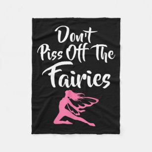 Don't Off The Fairies Fairytale Fantasy Fairy  Fleece Blanket