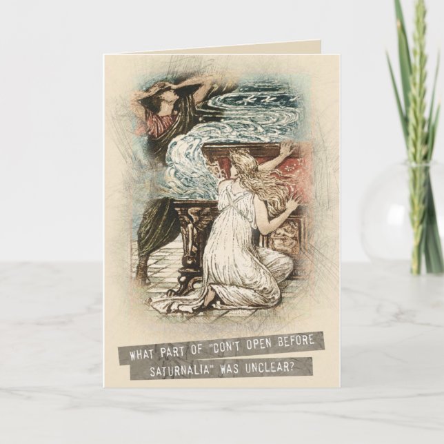 Don't Open Before Saturnalia! Holiday Card (Front)