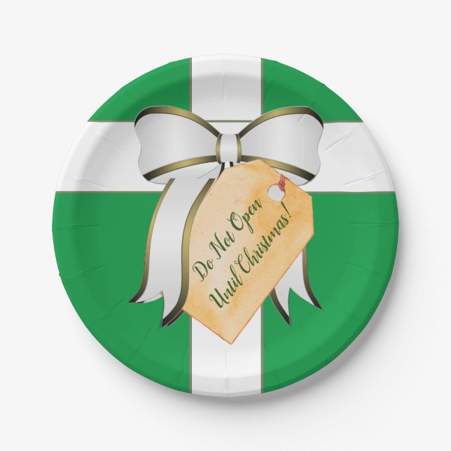 Don't Open Until Christmas Paper Plate (Front)