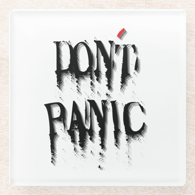 Don't Panic.b Glass Coaster (Front)