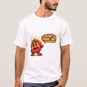 Don't Panic Be Organic Funny Cute Fruit Pun Graphi T-Shirt