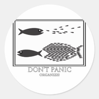 Dont' Panic be Organise! Classic Round Sticker