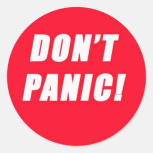 don't panic classic round sticker