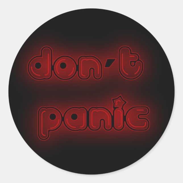 DON'T PANIC CLASSIC ROUND STICKER (Front)